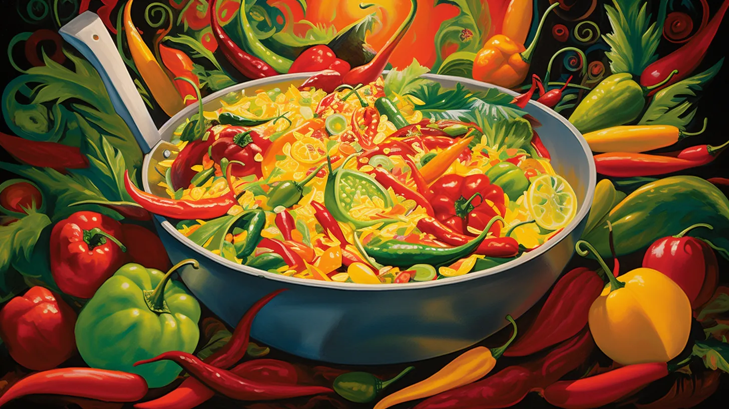 peppers evoking the rich and complex flavors of Haitian cuisine