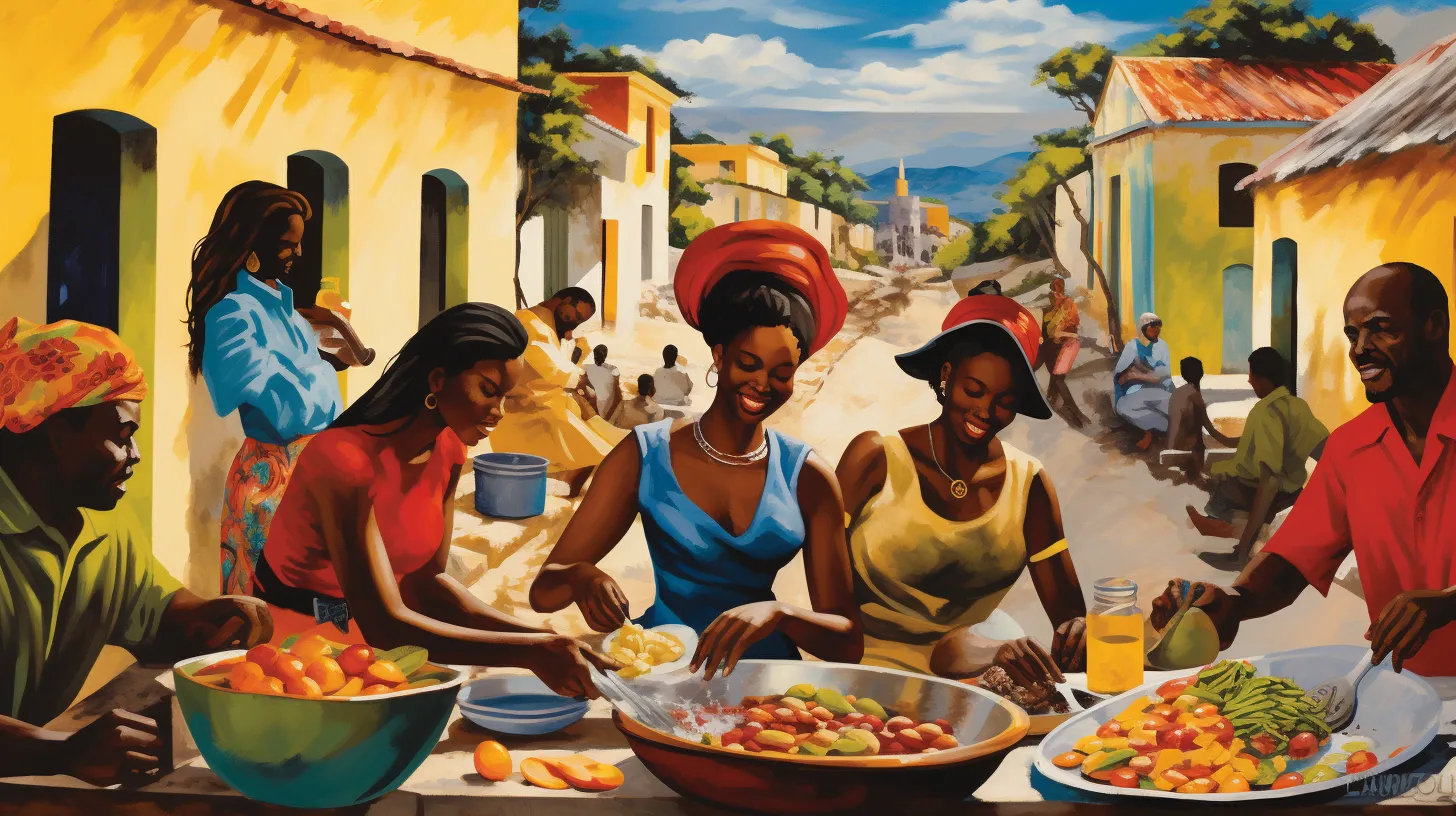 traditions of the Haitian people through vibrant colors and textures