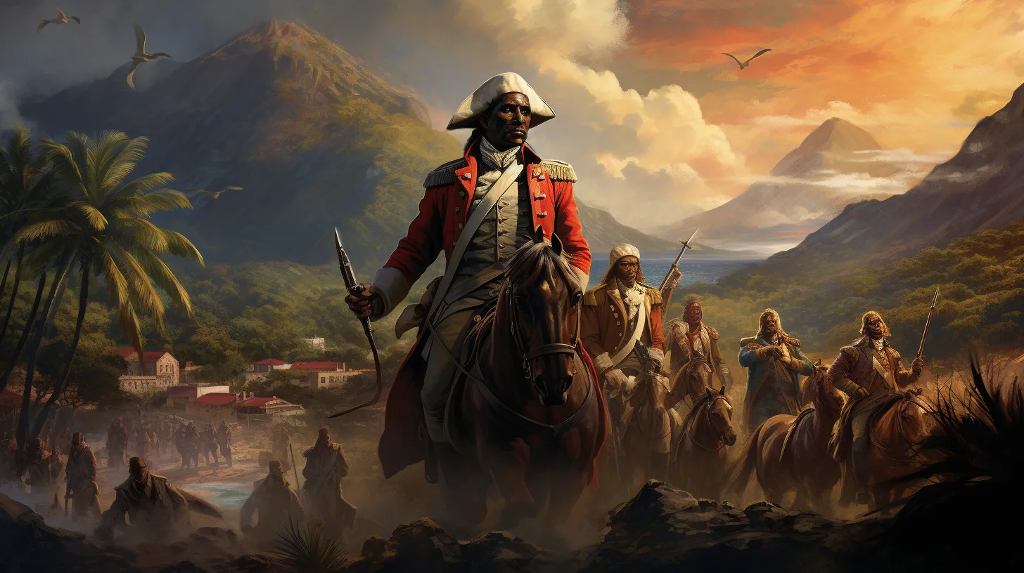 JeanJacques Dessalines against the backdrop of the vibrant island landscape