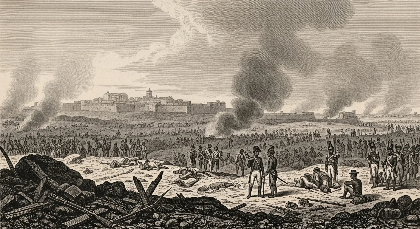 Symbolic scene evoking the final battles that preceded the 1804 proclamation
