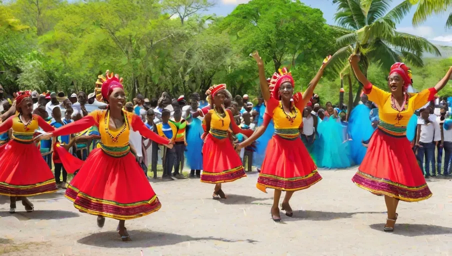 adorned in colorful costumes and locals engrossed in artistic workshops