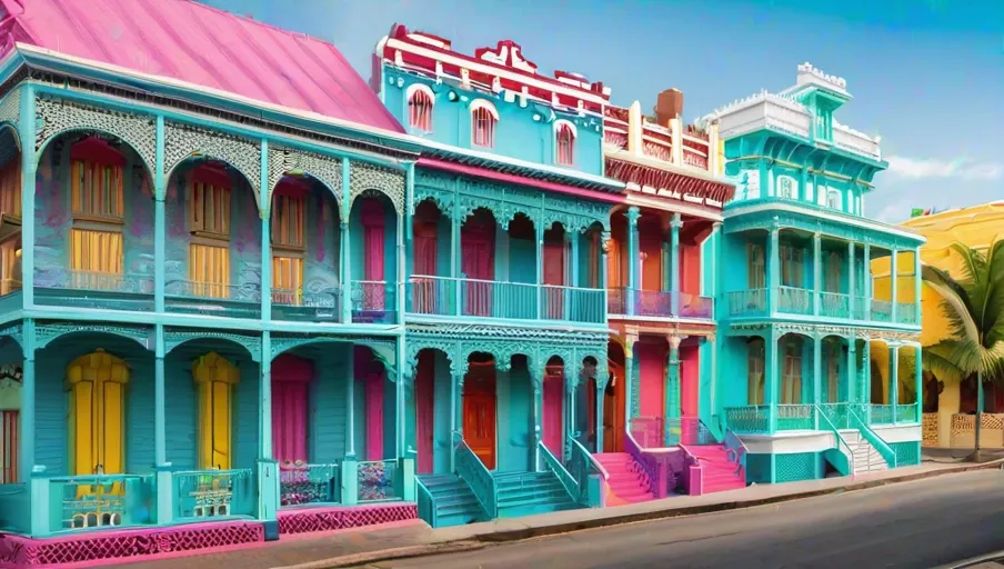 adorned with colorful shutters ornate balconies and delicate lacelike details