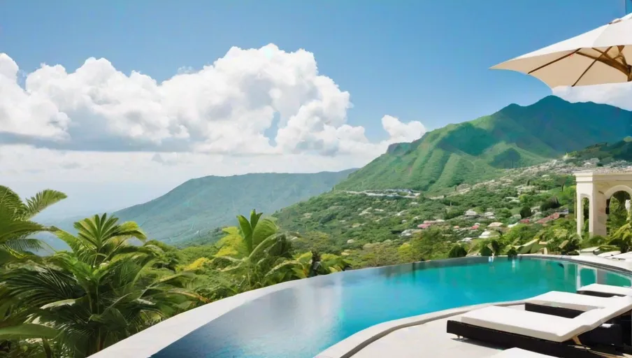 elegant Creole architecture blending harmoniously with the breathtaking Haitian landscape