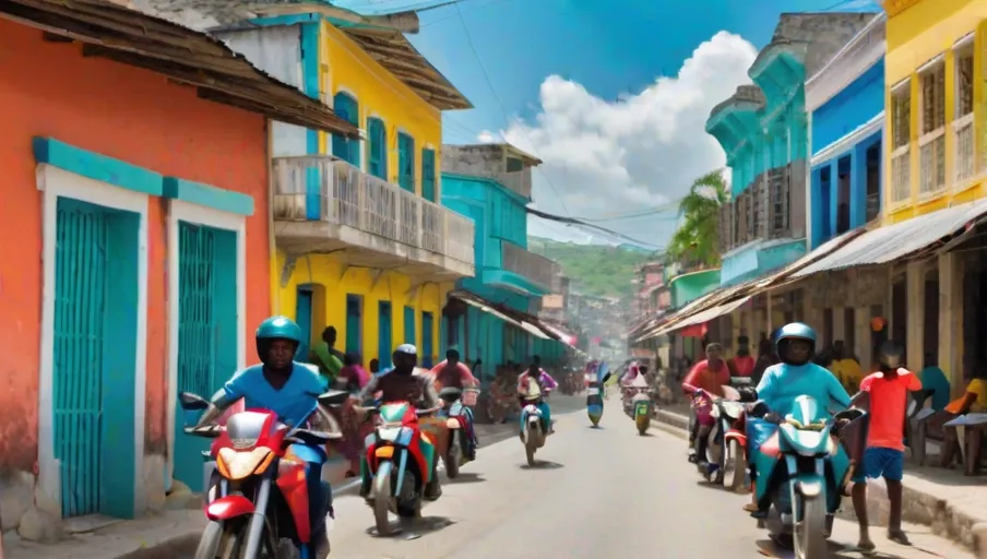 locals zooming by on their motorcycles exuding energy and excitement