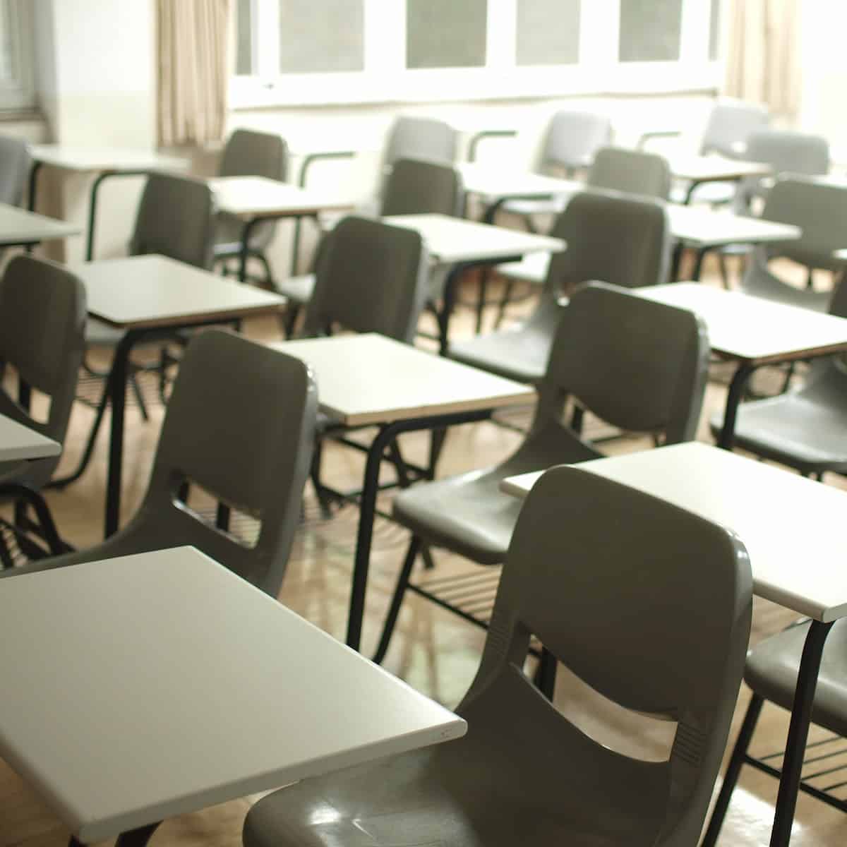 white table with black chairs