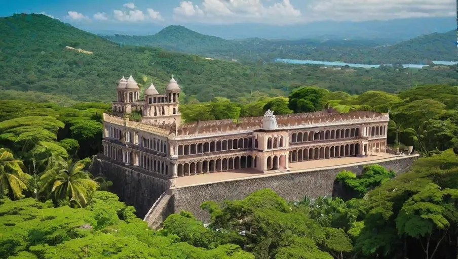 the palaces ruins and the serene beauty of its surroundings